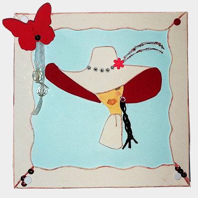 Goma Eva - Mujer con mariposar Goma Eva - Mujer con mariposar